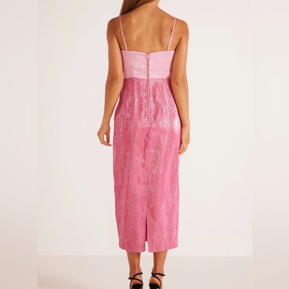MinkPink Vida Lurex Midi Dress Small NWT - Picture 5 of 15
